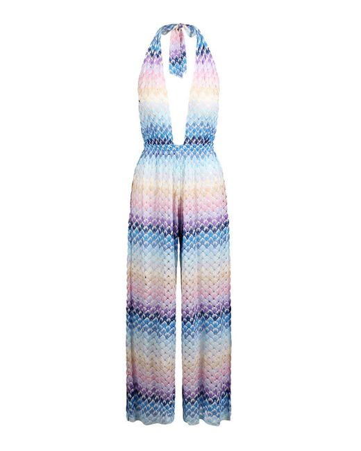 Missoni White One-piece Jumpsuit With V-neck