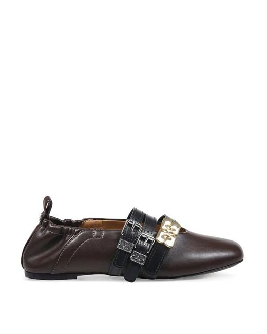 Ganni Black Sue Triple Ballerina