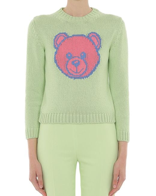 Moschino Green Bear Cotton Sweater