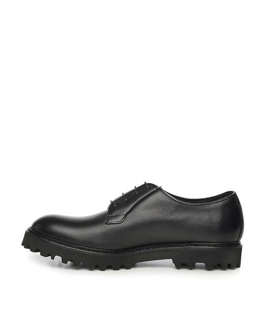 Giuliano Galiano Black Castro Leather Lace-Up Shoe for men