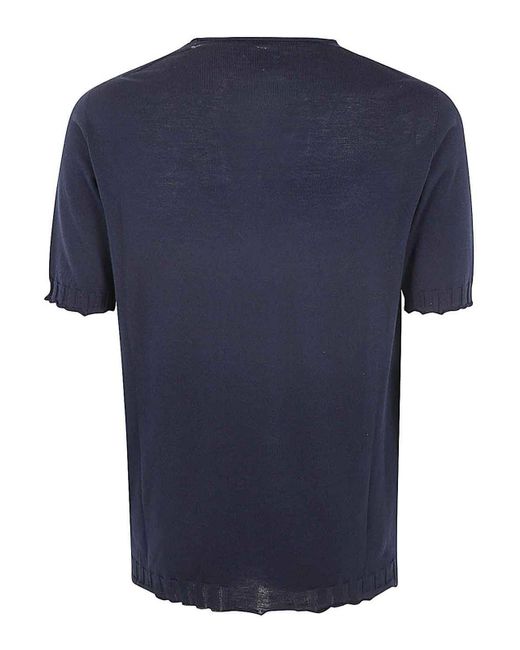 MD75 Blue Classic Round Neck Pullover for men