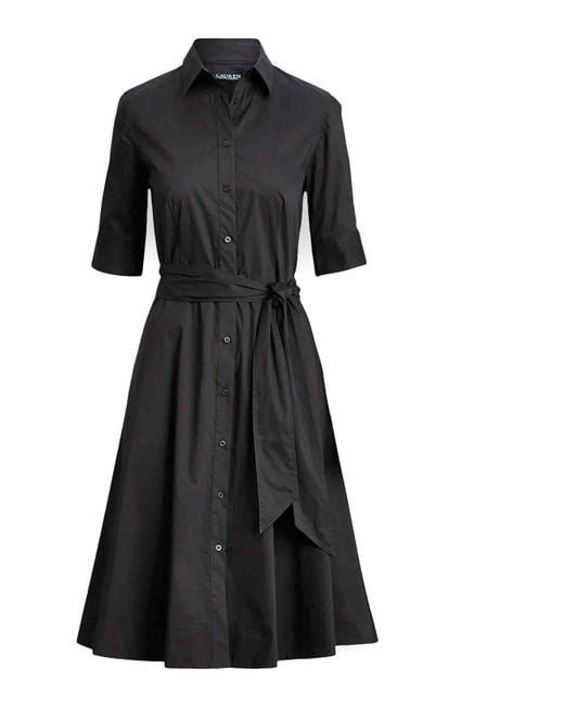 Lauren by Ralph Lauren Black Finnbarr Short Sleeve Casual Dress