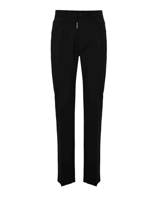 DSquared² Black Trousers With Ironed Crease for men