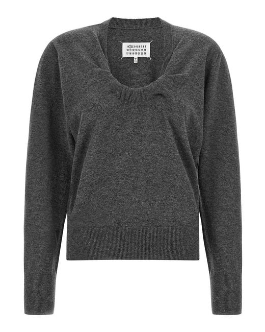 Maison Margiela Gray Twist Wool Sweater