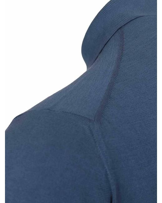 Fedeli Blue Crew Neck T-Shirt for men