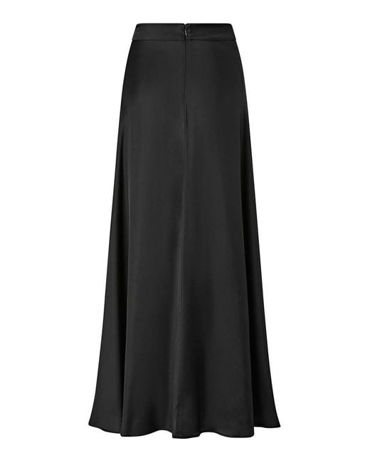 Pinko Black Long Skirt With Slit And Laces