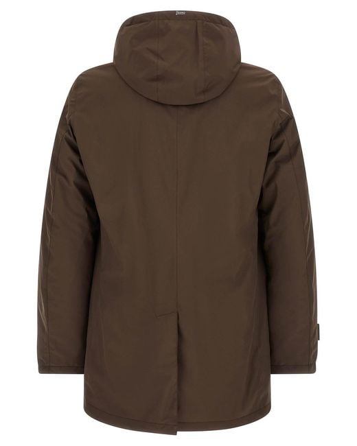 Herno Brown Detachable Hood Parka for men