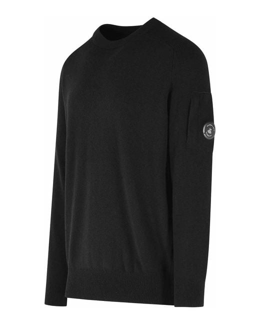 C P Company Black Wool Blend Sweater for men