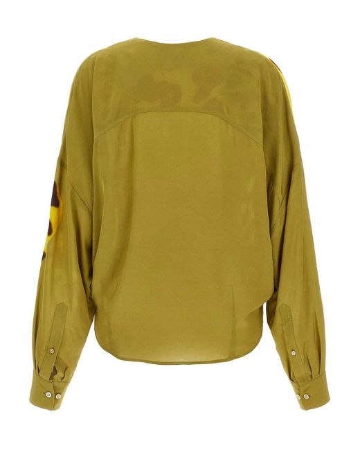 Dries Van Noten Yellow Printed Blouse