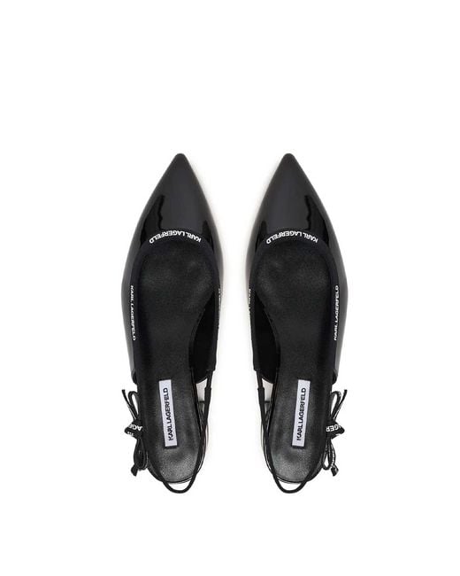 Karl Lagerfeld Black Kerrie Ribbon Sling Back