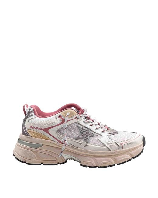 Golden Goose Deluxe Brand White Mesh And Leather Sneakers