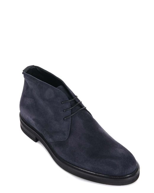 JEROLD WILTON Blue Suede Ankle Boots for men