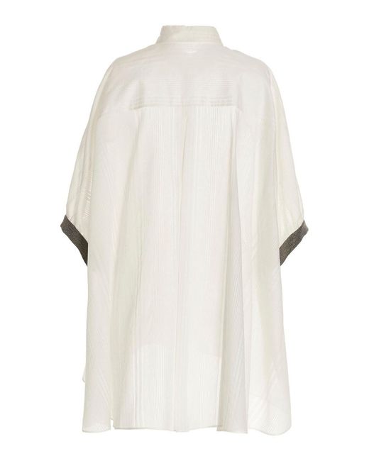 Brunello Cucinelli White Monile Texture Shirt