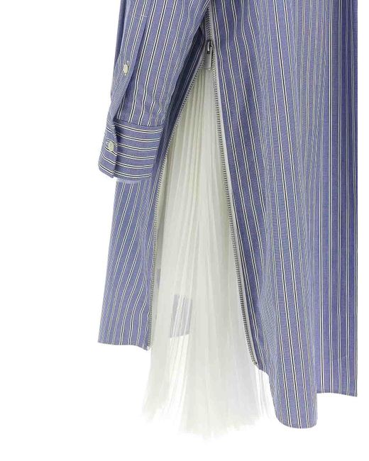 ワンピース SACAI Mini chemisier dress Blue Sacai Chemisier Dress in Blue | Lyst