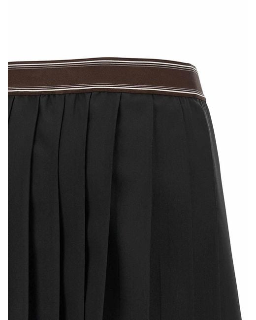 Versace Black Pleated Skirt