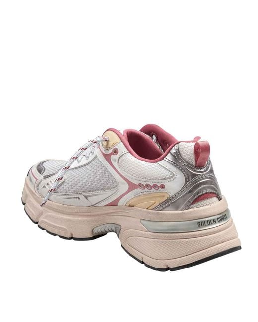 Golden Goose Deluxe Brand White Mesh And Leather Sneakers