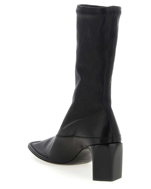Jil Sander Black Nappa Ankle Boots