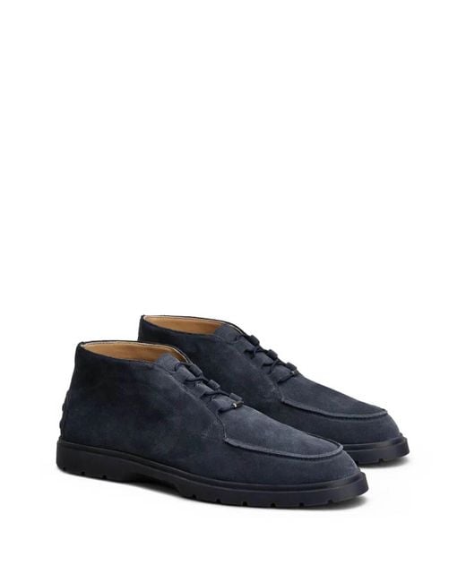 Tod's Blue Suede Desert Boots for men