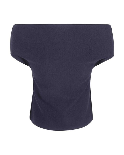 Alberta Ferretti Blue Viscosa Stretch Top