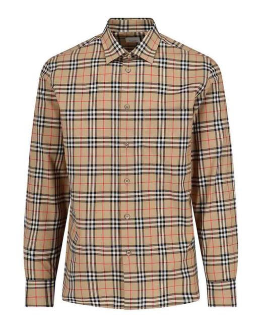 Burberry Brown Simson Check Shirt for men