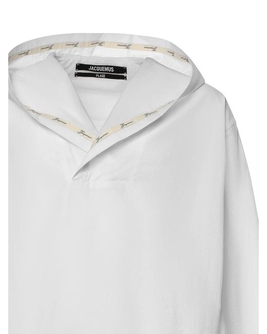 Jacquemus White Hooded Cotton Marin Top for men