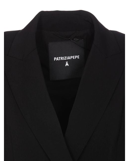 Patrizia Pepe Black Double Breast Essential Jacket
