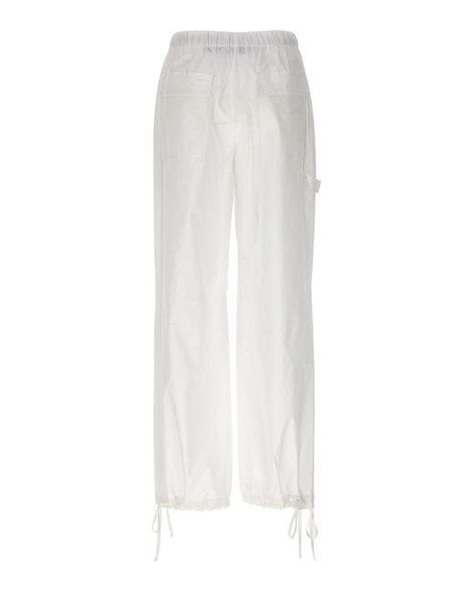 Nude White Cargo Trousers