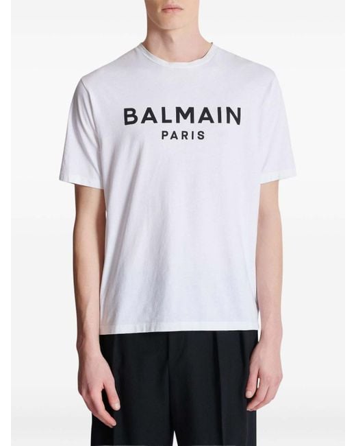 Balmain White Loose Ss T-Shirt for men