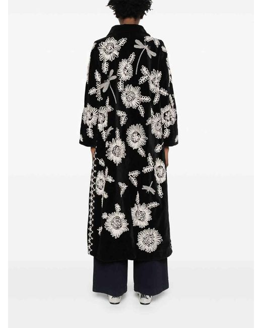 Forte Forte Black Embroidered Long Coat