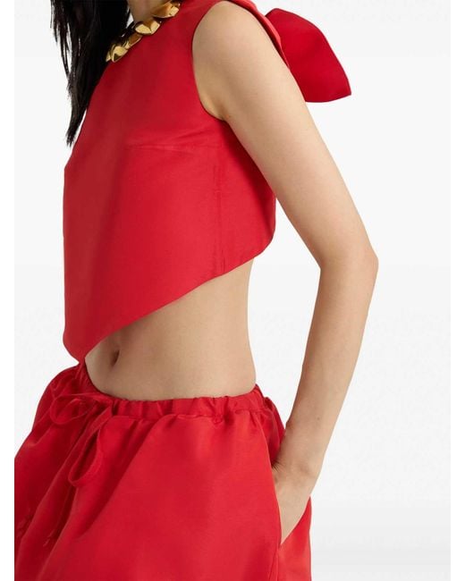 Patou Red Annoded Sleeveless Top