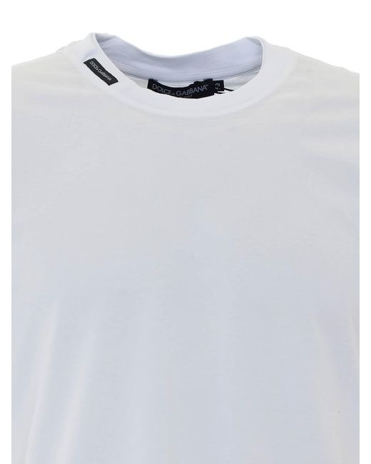 Dolce & Gabbana White Jersey T-Shirt for men