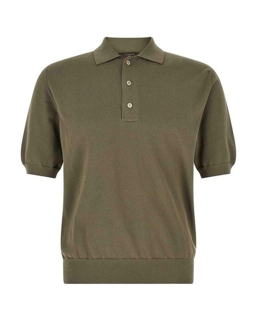 Zanone Green Cotton Knit Polo Shirt for men