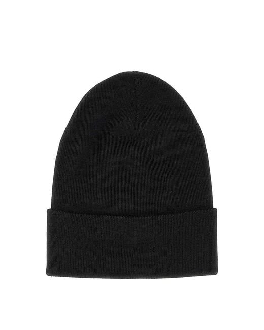 Moncler Black Logo Patch Beanie for men