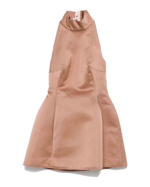 Marni Pink Duchess Satin Mini Dress