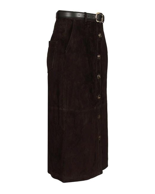 Self-Portrait Black Midi Skirt
