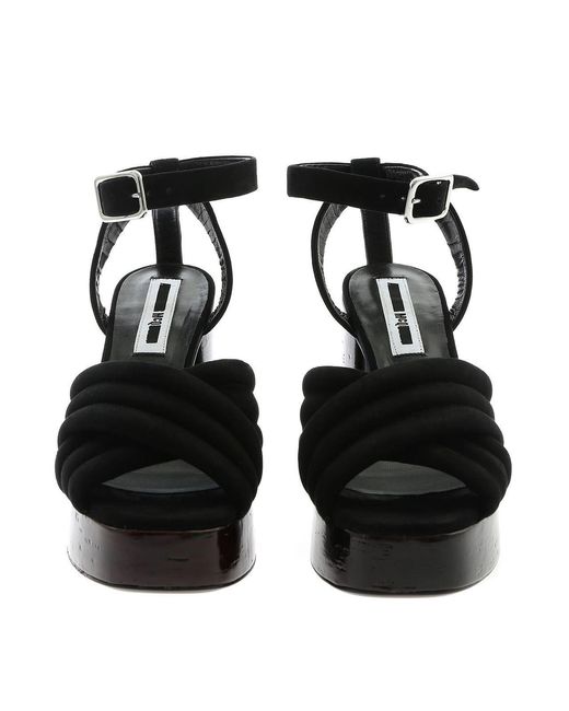 McQ Alexander McQueen Black Rise Sandals