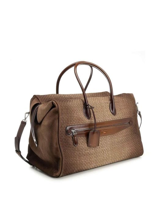 Santoni Brown 48-Hour Holdall for men