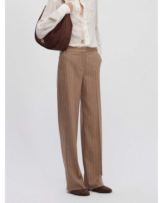 ERMANNO FIRENZE Brown Pinstriped Trousers