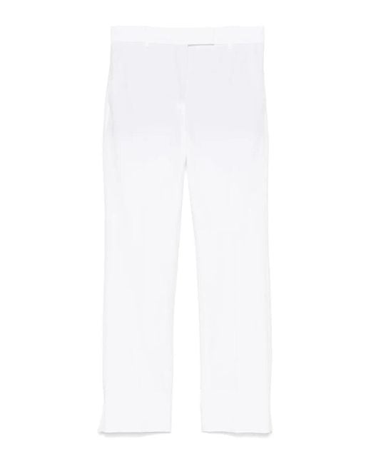 Incotex White Tapered Leg Cotton Blend Trousers