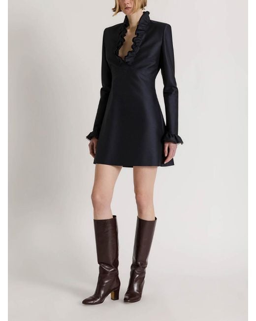 Alberta Ferretti Black V-Neck Dress