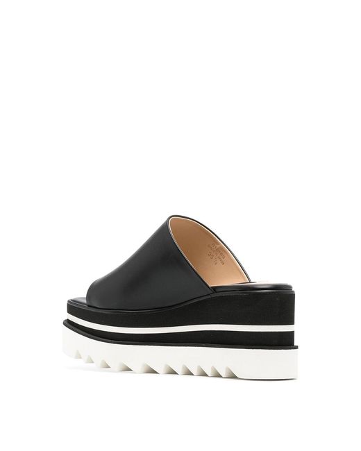 Stella McCartney Black Platform-Sole Sandals With Logo