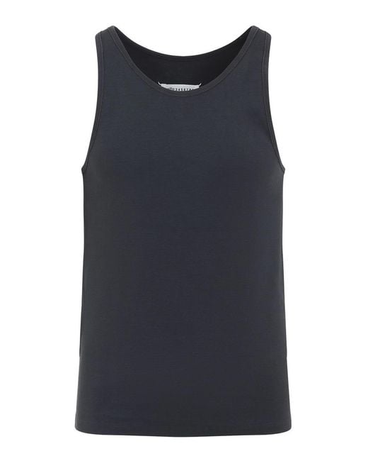 Maison Margiela Blue Cotton Tank Top for men