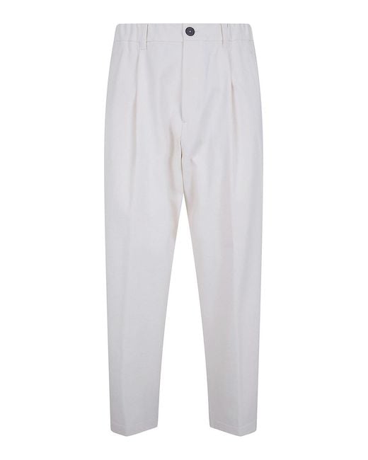 Herno White Regular Trousers for men