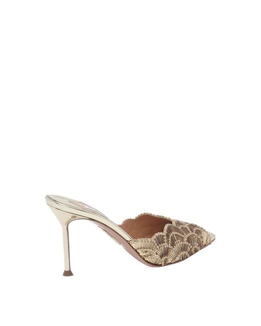 Aquazzura Metallic Ce Soir Pump Mules