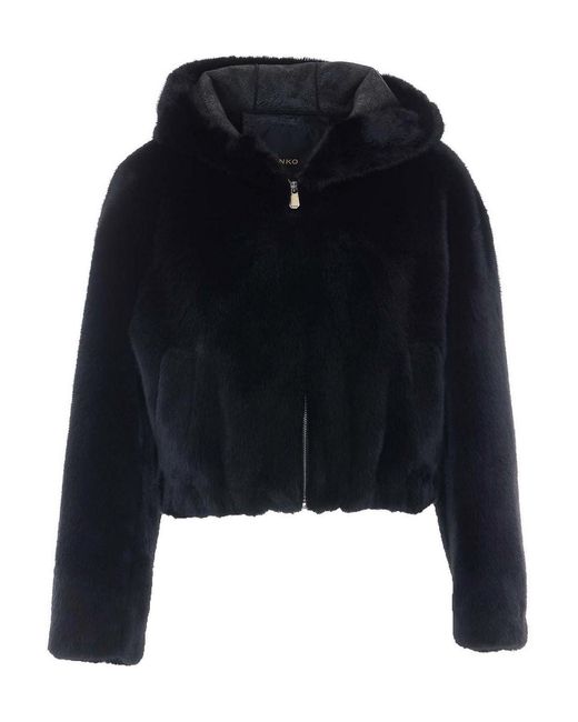 Pinko Blue Faux Fur Jacket