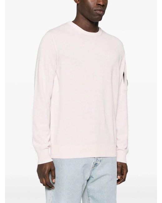 C P Company Pink Knit Crew-neck Sweater for men