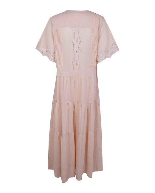 Seventy Pink Ramie Embroidered Dress