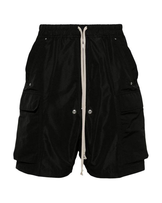 Rick Owens Black Cargobela Knee-length Shorts for men