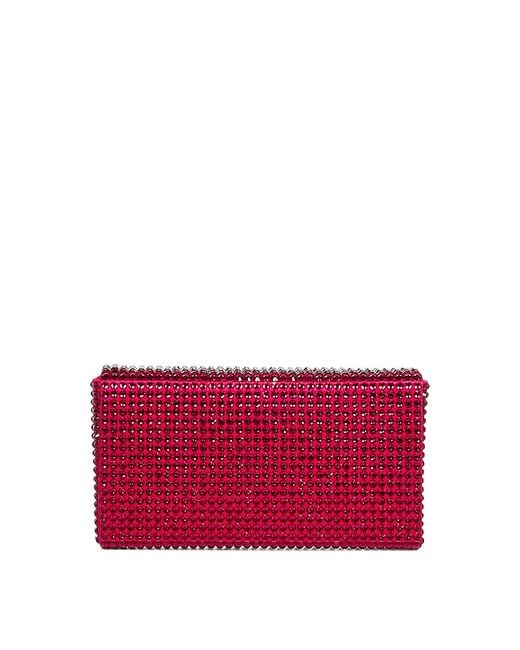 AMINA MUADDI Red All Over Motif Clutch
