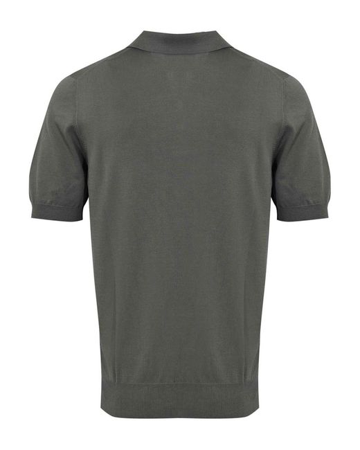 Fay Gray Military Cotton Knit Polo Shirt for men
